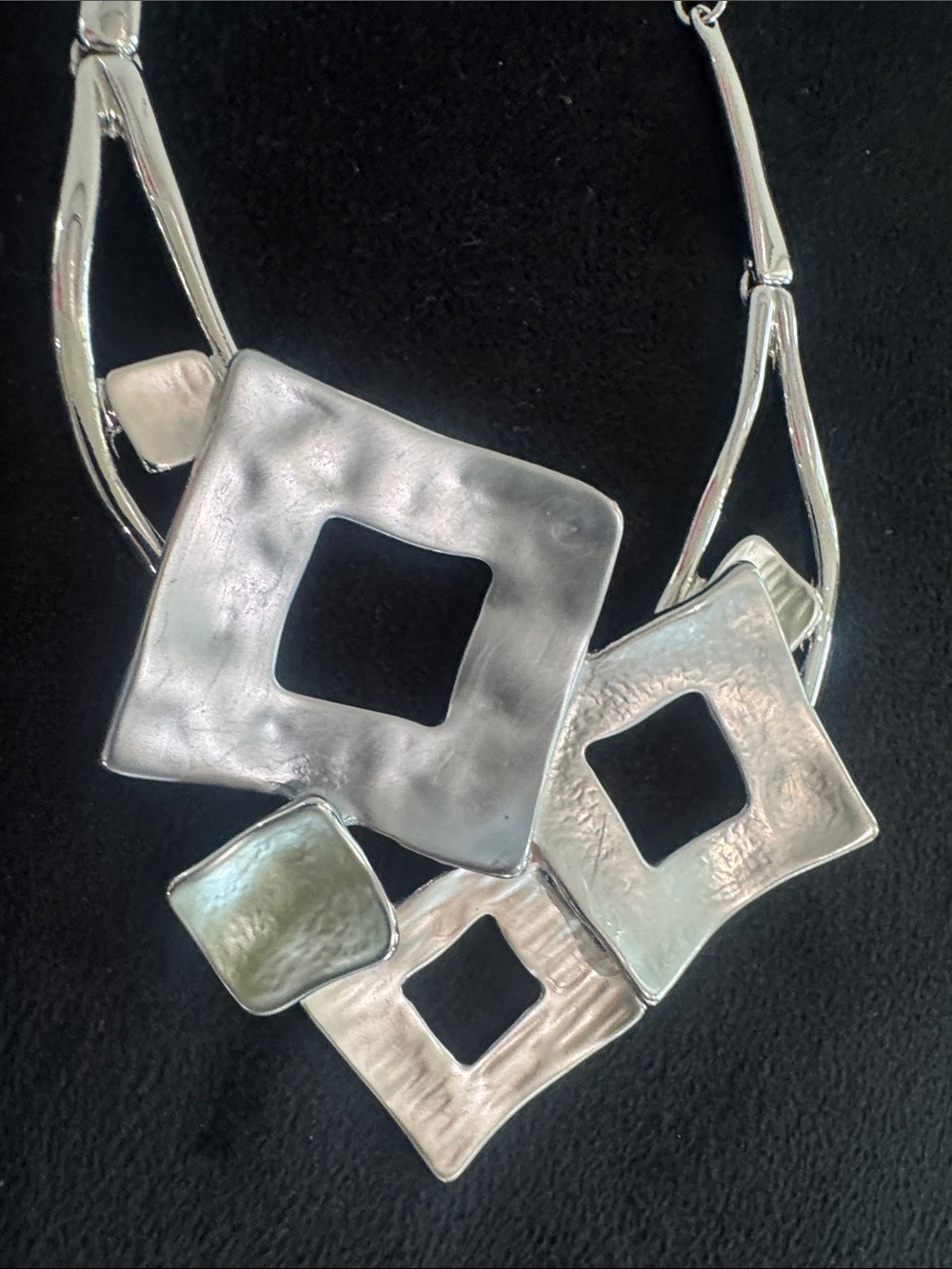 Statement Chunky Necklace Silver Plated from NM Navajo Nation - Picture 2 of 5